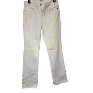 Frame White Straight Full Length Denim Jeans Sz 25 High Rise Classic Streetwear